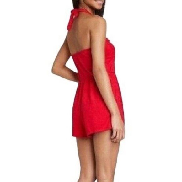 (NWT) Wild Fable Red Terry Cloth Romper Shorts Halter Neck Size XS - Picture 2 of 6